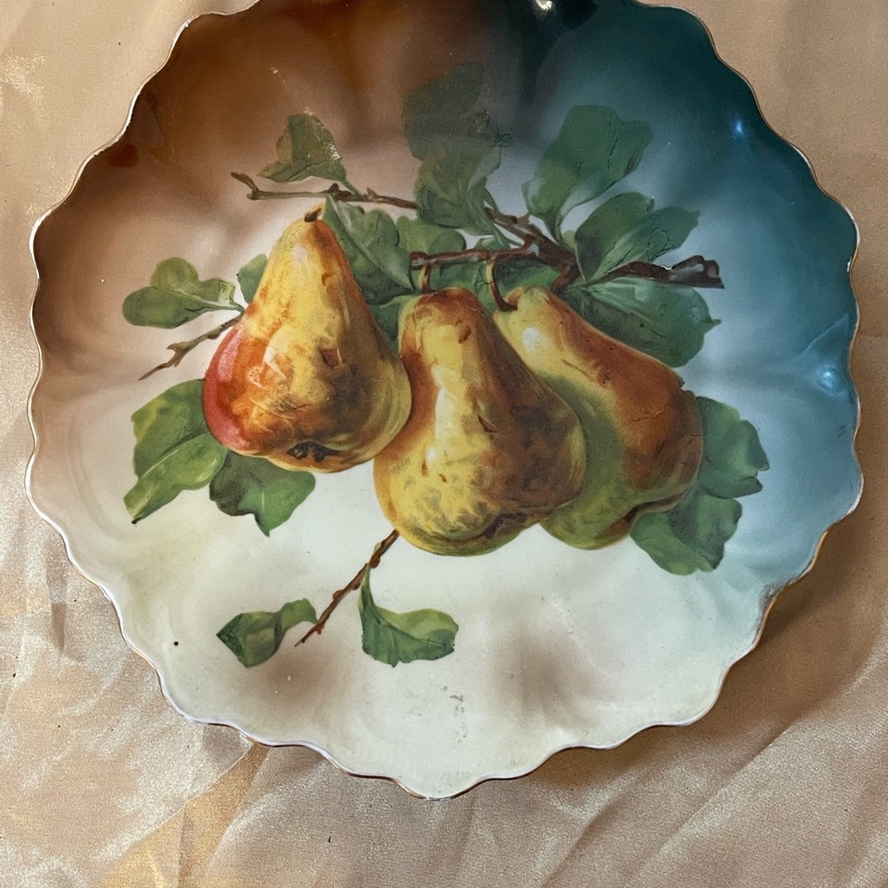 Hand-Painted Pear Fruit Decorative Wall Plate
